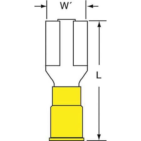 Female Disconnect, Yellow, 12-10AWG, PK500 MPN:MVU10-375DFK