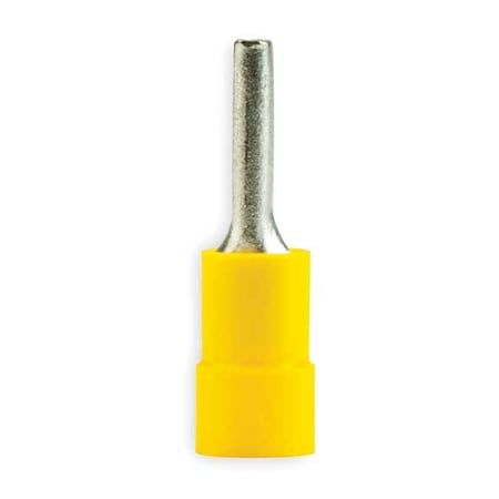 Pin Terminal, 10 AWG, 600 V, Vinyl Insulated, Yellow, Crimp Termination Only, 50 PK MPN:MVU10-55PX-A