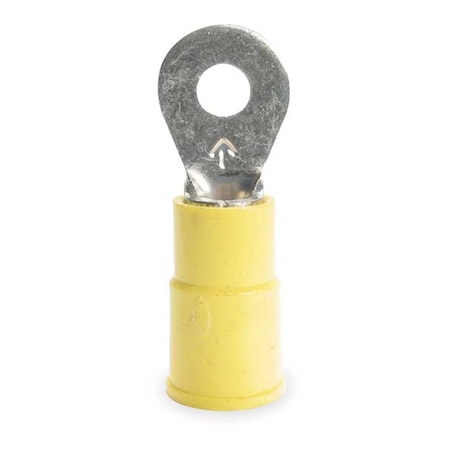 Ring Terminal, #6 Stud Size, 10 AWG, 600 V, Vinyl Insulated, Yellow, Crimp Termination Only, 50 PK MPN:MVU10-6RX