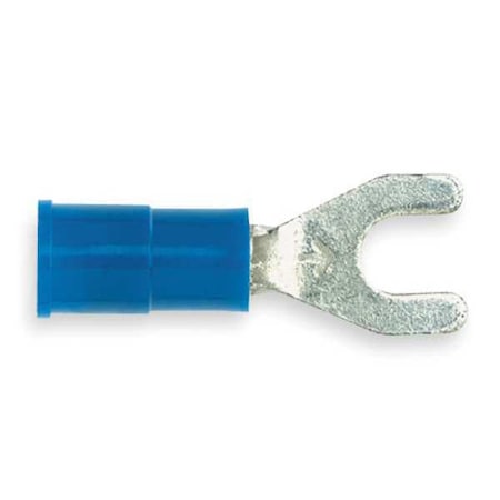 Fork Terminal, #10 Stud Size, 14 AWG, 1, 000 V, Vinyl Insulated, Blue, Crimp Termination Only MPN:MVU14-10FX