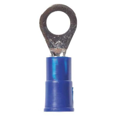 Ring Terminal, #10 Stud Size, 14 AWG, 1, 000 V, Vinyl Insulated, Blue, Crimp Termination Only MPN:MVU14-10RX