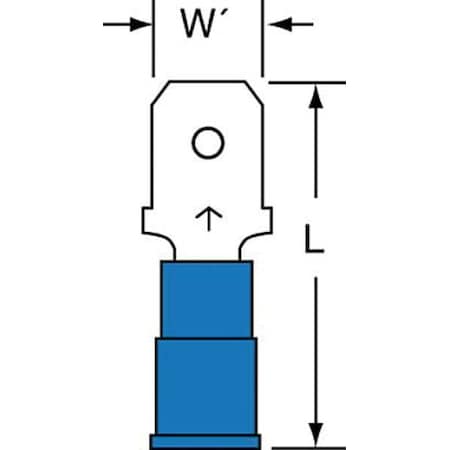 Male Disconnect, Blue, 16-14AWG, PK1000 MPN:MVU14-250DMK
