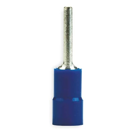 Pin Terminal, 14 AWG, 600 V, Vinyl Insulated, Blue, Crimp Termination Only, 100 PK MPN:MVU14-47PX-A