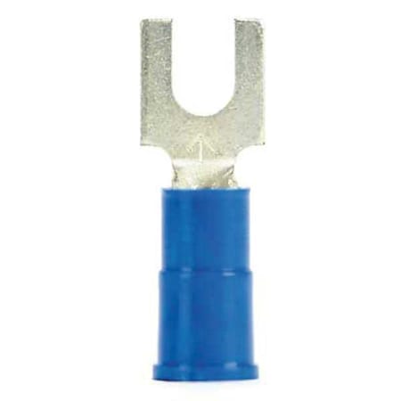 Fork Terminal, #6 Stud Size, 14 AWG, 600 V, Vinyl Insulated, Blue, Crimp Termination Only, 1000 PK MPN:MVU14-6FB/SK