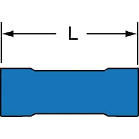 Butt Splice Wire Connector, 14 AWG Max, Blue, Vinyl Insulation, 600 V, 1000 PK MPN:MVU14PCK