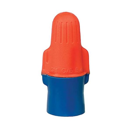 Twist-On Wire Connector, 12 AWG Max, Blue, Orange, 600 V, 100 PK MPN:O/B+POUCH