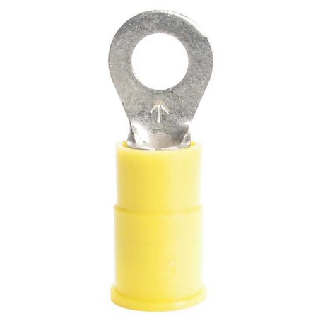 Ring Terminal, #8 Stud Size, 10 AWG, 1, 000 V, Vinyl Insulated, Yellow, Crimp Termination Only MPN:RV10-8Q
