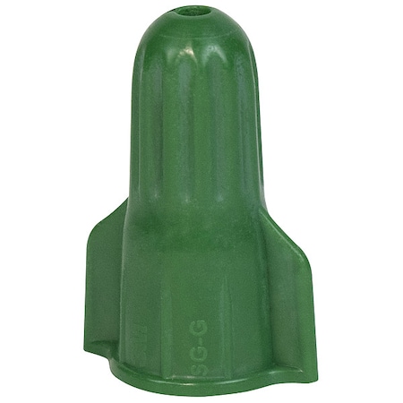 Twist-On Wire Connector, 10 AWG Max, Green, Polypropylene Insulation, 600 V, 100 PK MPN:SG-G POUCH