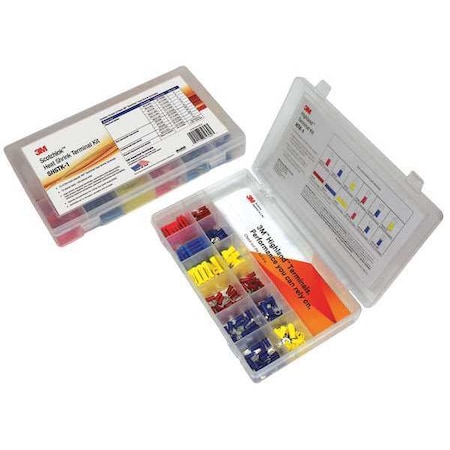 Wire Connector & Terminal Kit, 10 AWG, Polyolefin Insulated, Assorted, Crimp Termination Only MPN:SHSTK-1