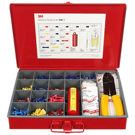 Wire Connector & Terminal Kit, 10 AWG, 600 V, Vinyl Insulated, Red, Crimp Termination Only MPN:STK-1