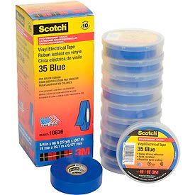 3m™ Scotch® Vinyl Electrical Color Coding Tape 35-Blue 3/4