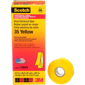 3M Scotch® Vinyl Electrical Color Coding Tape 35-Yellow 3/4