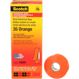 3M Scotch® Vinyl Electrical Color Coding Tape 35-Orange 3/4