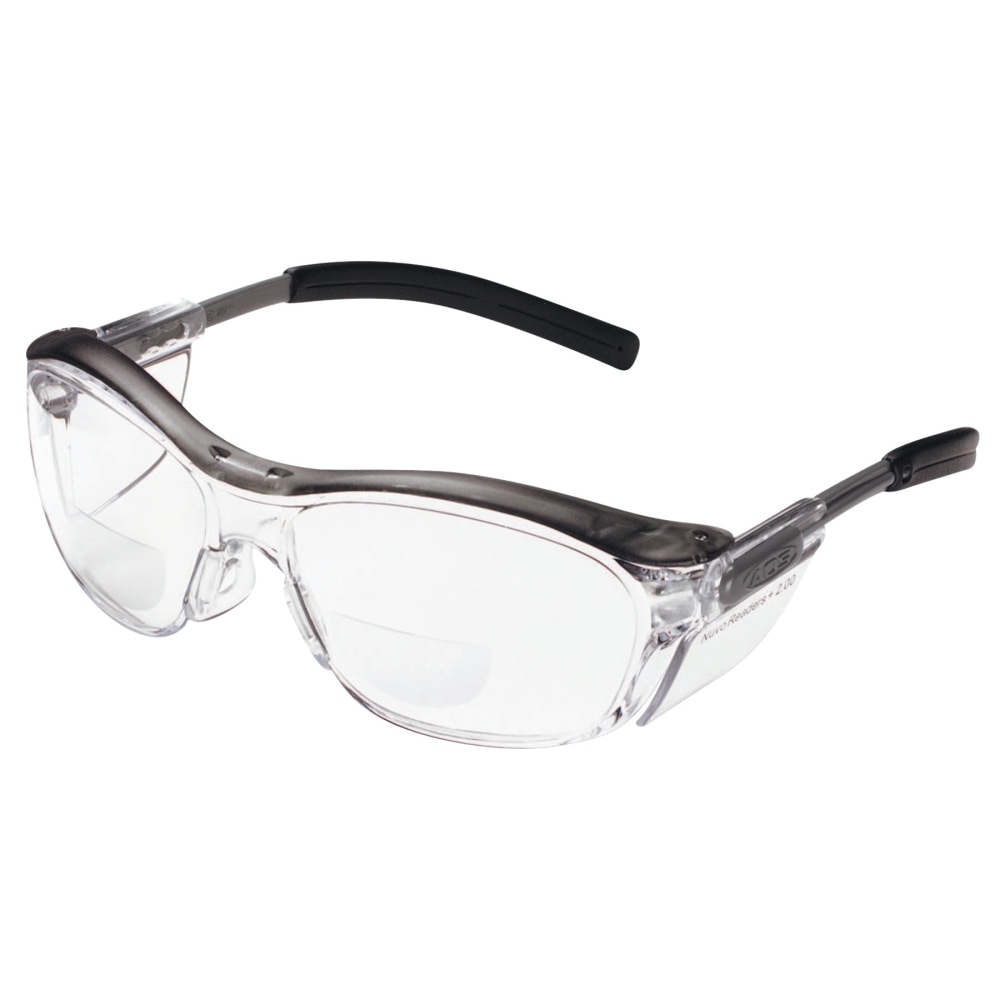 3M Nuvo Reader Protective Eyewear, +2 Diopter, Translucent Gray Frame Clear Lens, Pack Of 20 MPN:11435-00000-20