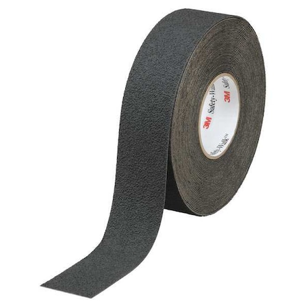 Anti-Slip Tape, Synthetic Rubber, Non-Abrasive, 45 mil Thickness, 1 in Wide, 60 ft Long, Solid Black MPN:310-1X60