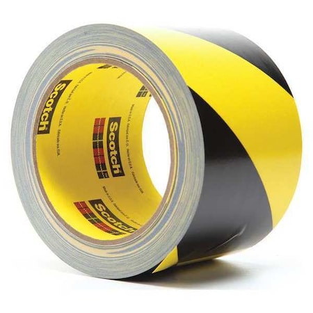 Safety Floor Tape Backing: Vinyl, Adhesive: Rubber Black/Yellow, 3 in W x 4.2 mil Thick MPN:5702