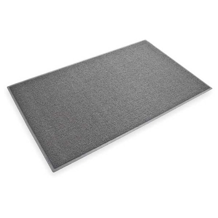 Entrance Mat, Vinyl, 7/16 in Thick, Gray, 3 ft W x 5 ft L MPN:6050