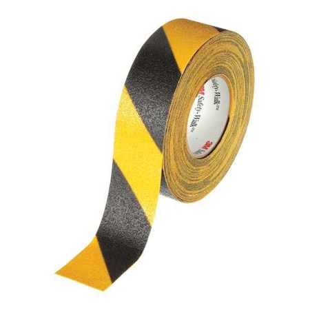 Anti-Slip Tape Mineral Coated; Substrate: Plastic Film 60 Grit Size, Black/Yellow, 3