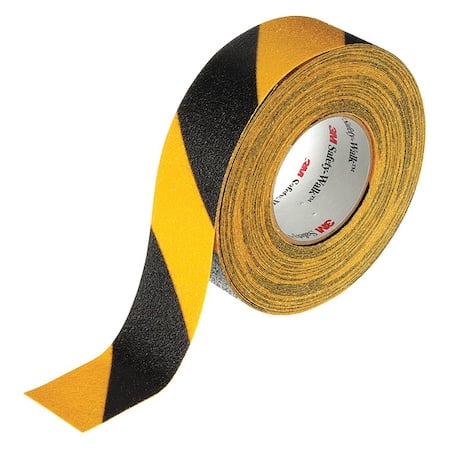 Anti-Slip Tape Mineral Coated; Substrate: Plastic Film 60 Grit Size, Black/Yellow, 2