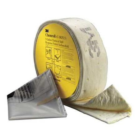 Spill Kit, 5 gal Volume Absorbed per Kit, Shrinkwrapped, Yellow, 3 MPN:C-SKFL5