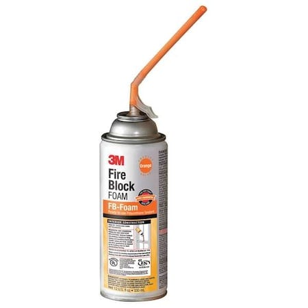 Fire Block Sealant, Orange, Polyurethane Foam, Non-Slump, 12 oz Aerosol MPN:FB-FOAM-ORANGE