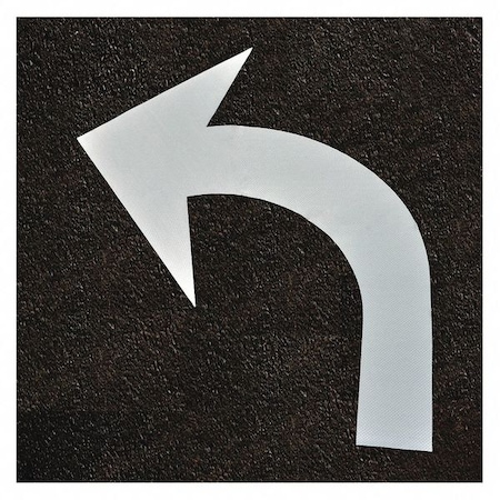 Left Curve Arrow Symbol Tape, Retroreflective Polymer, 96 in Length, 73