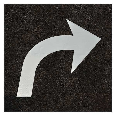 Right Curve Arrow Symbol Tape, Retroreflective Polymer, 96 in Length, 73