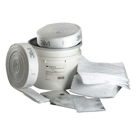 Spill Kit, 31 gal Volume Absorbed per Kit, 20 gal Capacity, Drum, Yellow, 41 MPN:P-SKFL31