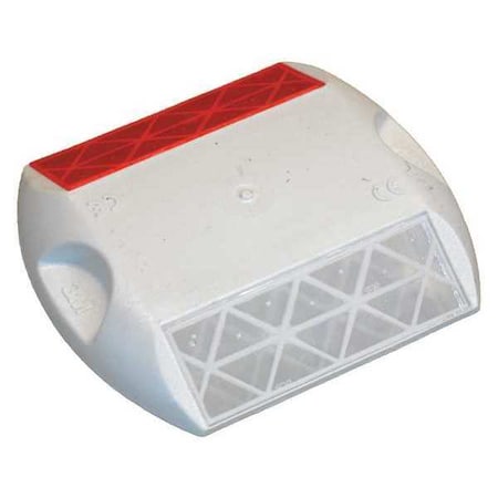 Pavement Marker, Retroreflective Polymer, 4 in Length, 3 3/4 in Width, 5/8 in Height, White/Red MPN:RPM-290-WR