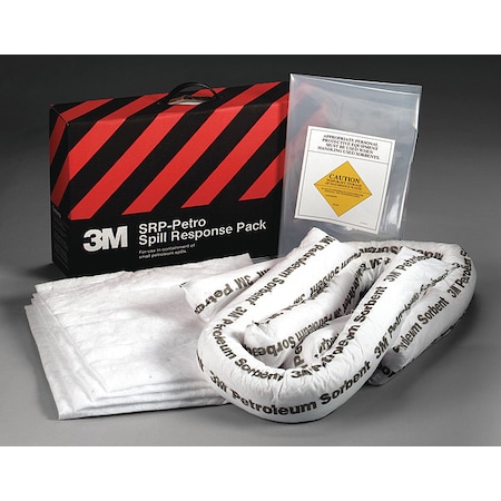Spill Kit, 3 gal Volume Absorbed per Kit, 3.5 gal Capacity, Box, Black/Red, 10 MPN:SRP-PETRO