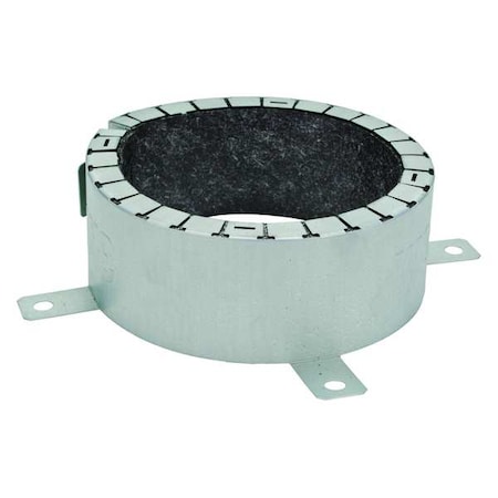 Firestop Pipe Collar, Silver, Metal, 3