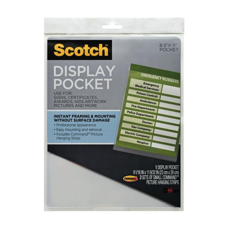 Scotch Display Pocket, 9in x 11in, Clear MPN:WL854C