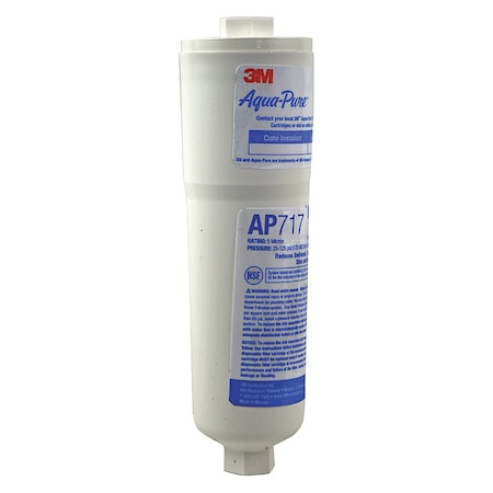 Inline Water Filter, NPT, 5 micron, 0.5 gpm, 1, 500 gal, 8-3/8 in Overall Ht, 2-1/4 in Dia MPN:AP717