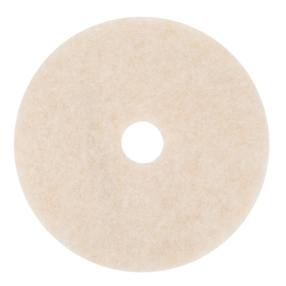 3M TopLine Burnish Floor Pads, 20in, White/Umber, Case Of 5 Pads MPN:3200-20