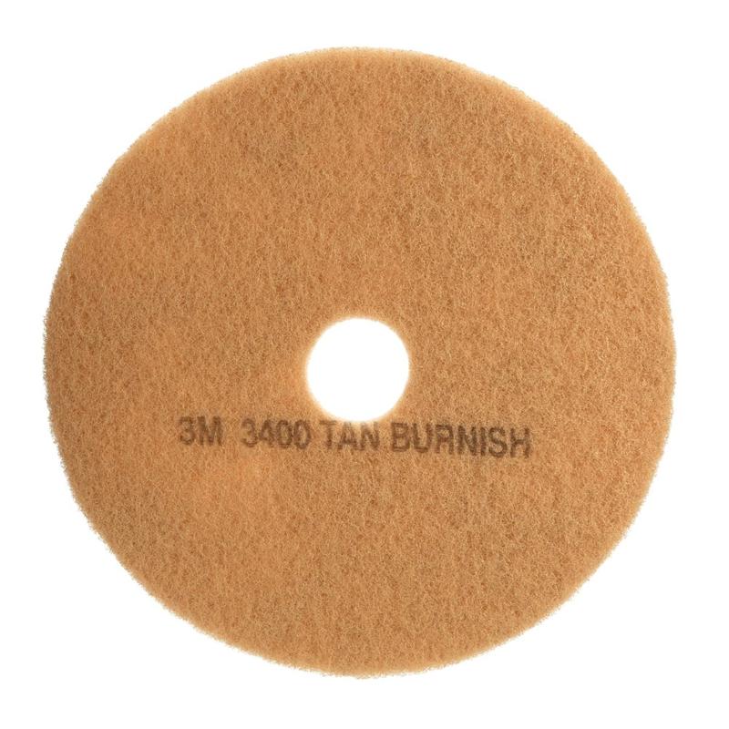 3M 3400 Burnish Floor Pad, 20in, Tan, Pack Of 5 MPN:3400-20