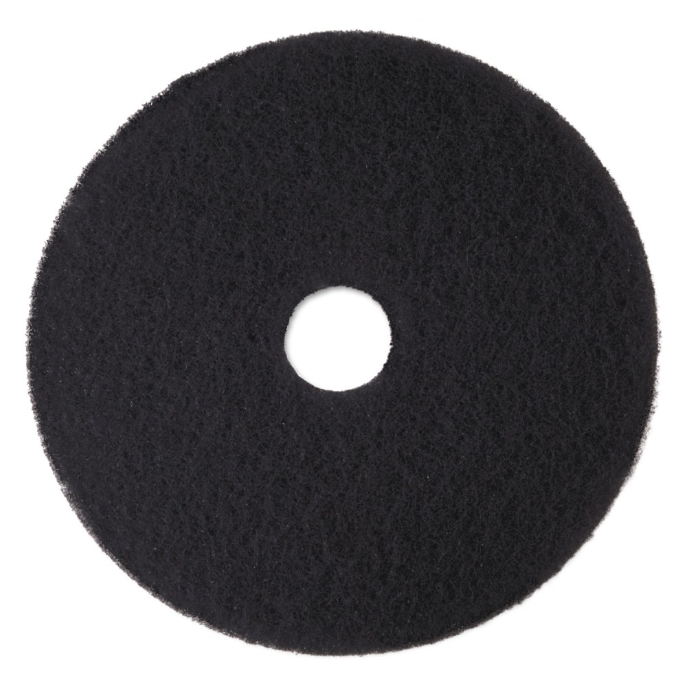 3M Low-Speed High Productivity Floor Pads 7300, 15in Diameter, Black, 5/Carton MPN:7300-15