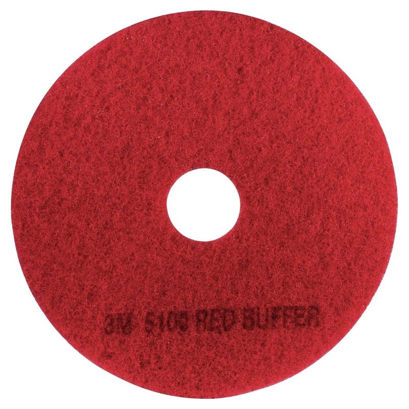 3M 5100 Buffer Floor Pads, 17in Diameter, Red, Box Of 5 MPN:8392