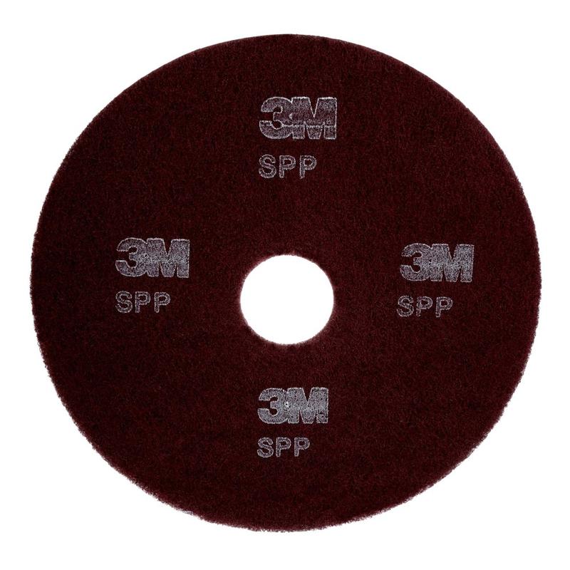 Scotch-Brite Surface Preparation Floor Pads, 20in, Maroon, Case Of 10 Pads MPN:SPP20-CA
