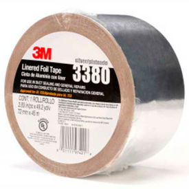 3m™ Linered Aluminum Foil Tape 3380 Silver 72 Mm X 45 M 70006716461 7010375681 - Pkg Qty 16