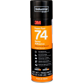 3M™ Foam Fast Spray Adhesive 74 16.9 oz. Capacity Orange 7000023925 - Pkg Qty 12