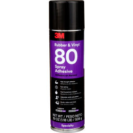 3M™ 80 Rubber and Vinyl Spray Adhesive Yellow 24 fl oz Can 7000028604 - Pkg Qty 6