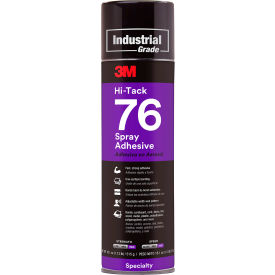 3M™ 76 Hi-Tack Spray Adhesive Clear 24 fl oz 7000046589 - Pkg Qty 12