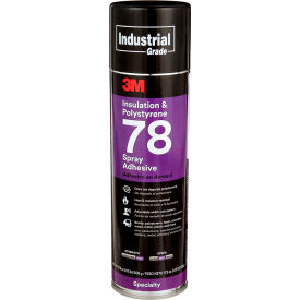 3M™ 78 Polystyrene Foam Insulation Spray Adhesive Clear 24 fl oz 7000046590 - Pkg Qty 12