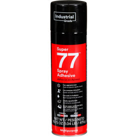 3M™ Super 77™ Multipurpose Spray Adhesive 13.44 oz. Capacity Transparent 7010366503 - Pkg Qty 12