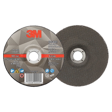 Abrasive Cut-Off Wheel, Type 27, 4 in Dia, 0.125 in Thick, 5/8 in Arbor Hole Size, Ceramic, 36 Grit MPN:06461