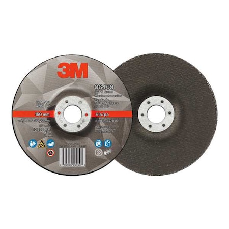 Abrasive Cut-Off Wheel, Type 27, 6 in Dia, 0.125 in Thick, 7/8 in Arbor Hole Size, Ceramic, 36 Grit MPN:06469