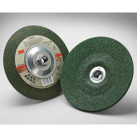 Depressed Center Grinding Wheel, Type 27, 7 in Dia, 0.25 in Thick, 5/8