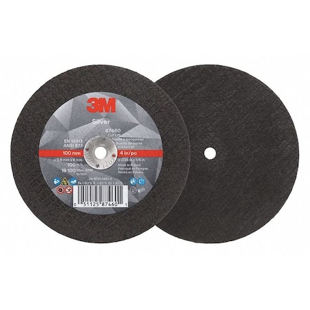 Abrasive Cut-Off Wheel, Type 1, 4 in Dia, 0.035 in Thick, 1/4 in Arbor Hole Size, Ceramic, 60 Grit MPN:87460