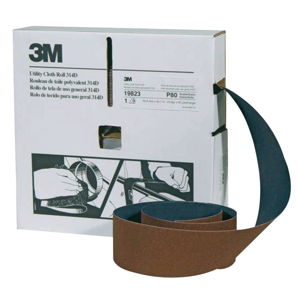 3M 314D Utility Cloth Roll, P80 Grit, 2in x 50 Yards MPN:051115-19823