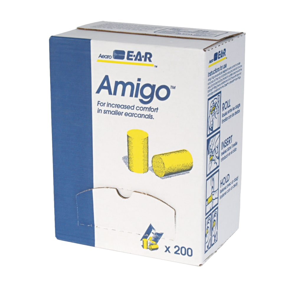 3M E-A-R Classic Earplugs, Small, Yellow, Box Of 200 Pairs MPN:3101103